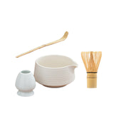 Maxbell Matcha Tea Set Japanese Handmade for Tea Lovers Tea Bowl Matcha Utensils Set Lunar White