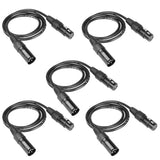 Maxbell 5 Pieces XLR Male To Female Microphone Cable - Aladdin Shoppers