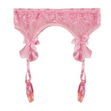 Maxbell Maxbell Women Sexy Garter Belt Strap Lace Bow Suspender Belt Dance Clubwear Pink