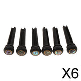 Maxbell 6x6pcs Abalone Dot Guitar Bridge End Pin Set For Acoustic Guitars