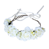 Maxbell Maxbell Women Flower Headband Wreath Delicate Photo Props Rose Flower Crown Headband Beige