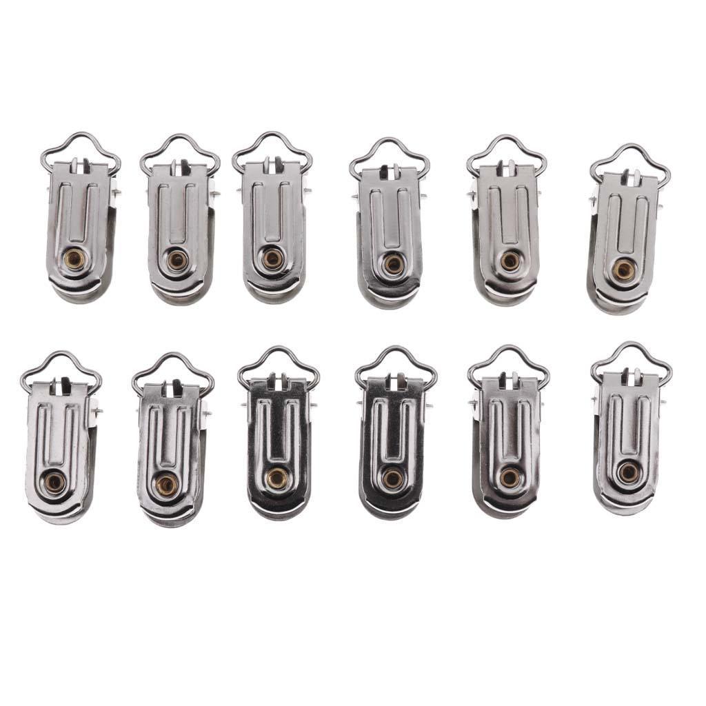 Maxbell Maxbell 20 Metal Suspender Pacifier Webbing Mitten Clip w Round Plastic Insert 1.5cm