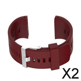 Maxbell 2xSilicone Wrist Band Replacement Strap for Polar V800 GPS Sport Watch DarkRed
