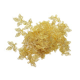 Maxbell 200 pcs Leaf Charms Pendants Fit DIY Earring Hair Accessory Golden& Platinum
