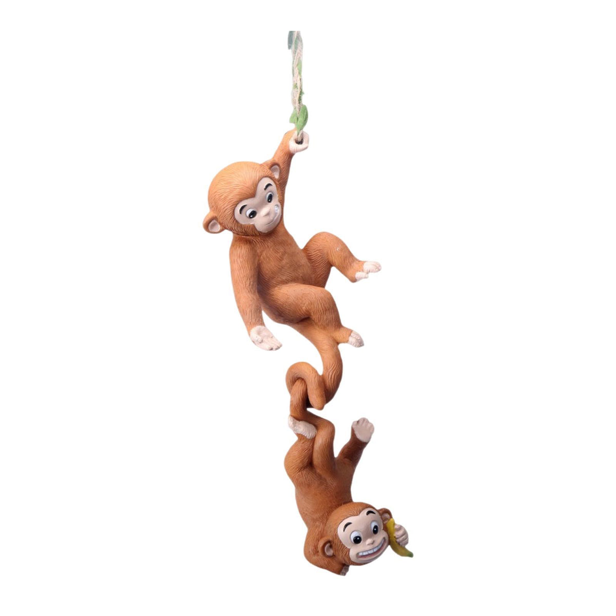 Hanging Monkey Statue Two Monkeys Unique Monkey Figure for Garden Porch Home