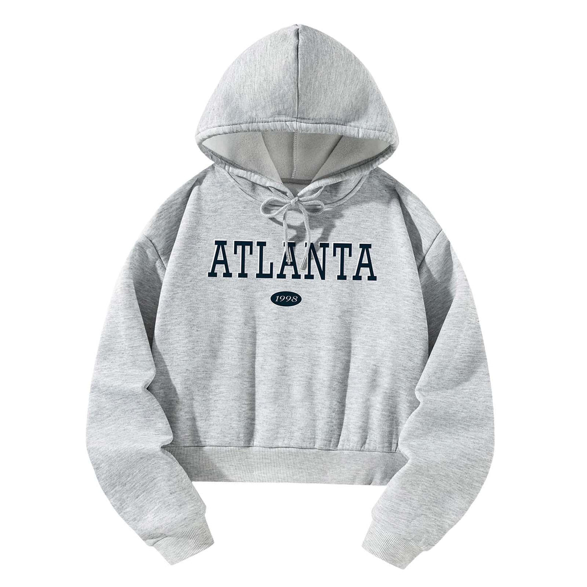 Maxbell Women Hooded Sweatshirt Fashion Light Grey Casual Drawstring Pullover Hoodie XXL