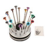 Watch Repair Kit Tools Eyeglass Replace Bit Heads Watchmaker Screwdriver Set Gray