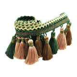 Maxbell Polyester Fringe Sewing Trim Polyester Tassel for Curtain Lampshade Quilting green