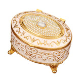 Maxbell Metal Jewelry Box Trendy Desk Trinket Organizer for Pendants Earrings Charms Gold White