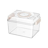 Amphibian Feeding Box, Portable Pet Container, Ventilated Habitat Enclosure for Small Animals Transparent 27x21x19cm