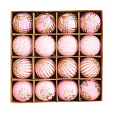 Maxbell 16Pcs Christmas Balls Crafts DIY Baubles for Christmas Gifts Festive Wedding pink