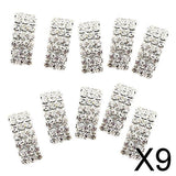 Maxbell 9x10 Pcs Crystal Diamante Rhinestone Buckle Invitation Ribbon Slider A
