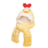 Maxbell Kids Winter Hat Scarf Gloves Set Funny Headwear Neck Scarf Plush Animals Hat Duck