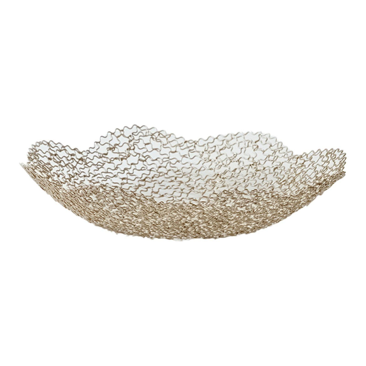 Maxbell Metal Fruit Basket Decorative Flower Shape Hollow Fruit Container Fruit Bowl 31 x 6 cm