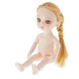 Maxbell 4xMini 16cm 13 Joints Nude Girl Doll Body Model DIY Accessory Blond Hair B