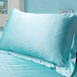 Maxbell Solid Color Luxury Silky Pillowcases Queen Size 20x30 Inch Light Blue