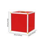 Maxbell Lucky Draw Box Voting Box Donation Box for Voting Annual Meeting Fundraising 20x20x20cm All red