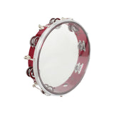 Maxbell 10inch Tambourine Children Musical Educational Toy for Concert Dancing Party Red