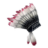 Maxbell Indian Hat Lightweight Gift Headpiece for Party Stage Performance Dance Show Red Black White