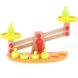 Maxbell Balance Scale with 6 Pieces Wooden Weights Kids Montessori Educational Toy