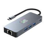 Maxbell USB 3.0 Hub Stable Aluminum Alloy 4K/120Hz USB Splitter 1 in 8 Out USB C Hub
