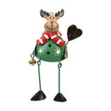 Maxbell Metal Christmas Tree Ornament Gift Cute Display for Indoor Farmhouse Outside Green Elk