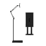 Maxbell Tablet Floor Stand Flexible Overhead Bed Phone Stand for Bedroom Gym Outdoor Black