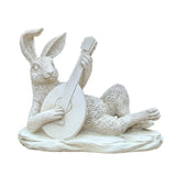 Maxbell Rabbit Garden Statue Sculpture Cute Resin Ornament for Lawn Balcony Backyard Style D