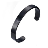 Maxbell Maxbell Fashion Mens Womens Black Polished Stainless Steel Bangle Cuff Bracelet