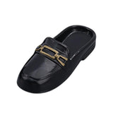 Maxbell 1/6 Scale Figure Flat Mules Shoes Comfortable DIY Casual Uniform Dress Shoes Black
