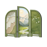 Maxbell Mini Folding Screen Classic 3 Panel Divider for Shelf Home Decor