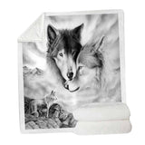Maxbell Soft Warm Fleece Throw Blanket for Couch Sofa 50 x 60'' Wolf-A