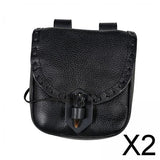 Maxbell 2xMedieval Belt Pouch Durable Fanny Pack Purse Costume Accessories Black