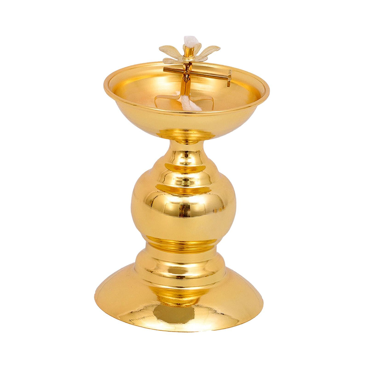 Maxbell Maxbell Ghee Lamp Holder Alloy Meditation Tea Light Holder for Desktop Bedroom Decor Style D