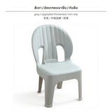 Maxbell 2-Pack Shell Shaped Plastic Chair Set for children Adults, Thickened Stable Backrest Stools, Non-Slip, Creative Modern design, No Assembly, Multi-Color Option, Living Room & Tea Table 1 Pack Gray