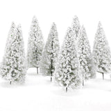 Maxbell 40pcs Snow Covered Model Trees Train Railroad Winter Park Garden Scene Ho N Z