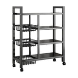 Maxbell Storage Shelves with Wheels Metal Shelving Rack for Basement Bathroom Pantry 80cmx108cm