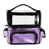 Maxbell Makeup Brush Case with Removable Divider Waterproof with Handle Professional Purple