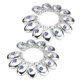 Maxbell 1 Pair Stainless Steel Crystal Floral Adjustable Clip On Mamilo Ring Blue - Aladdin Shoppers