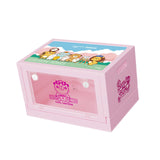 Maxbell Foldable Storage Box 20L Cartoon Folding Container for Home Bedroom Home Use Pink Clear