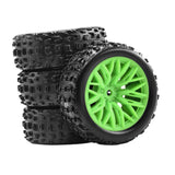 Maxbell 4x 1/18 RC Car Wheels and Tires Easy to Install High Performance Green