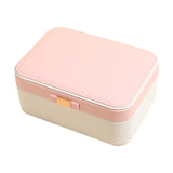 Maxbell Jewelry Box 2 Layer Jewelry Organizer for Ear Studs Pendant Charms Necklaces White