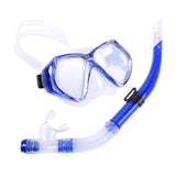 Maxbell Snorkel Set Dive Mask Snorkeling Gear Diving Tempered Glass Goggles Swimming Blue