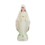 Maxbell Blessed Mother Statue Ornament Hand Painted Our Lady of Lourdes Figure Decor white