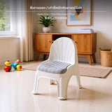 Maxbell Plastic Backrest Stool, Thickened Stackable Small Chair for Home, Kids & Adults, Slip-Resistant Lightweight Accent Seat, Modern Luxury design for Living Room, Entryway, Tea Table Haze Gray Shell