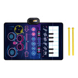 Maxbell Baby Musical Piano Mat Piano Mat & Drum Mat with 6 Instrument Sound for Kids Dark Blue