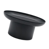 Maxbell 2x Household Round Stand Tray for Home Decor Large Black+Small Black