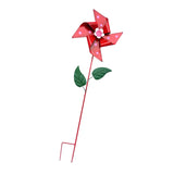 Maxbell Wind Spinner Outdoor Garden Garden Stake for Courtyard Outside Lawn Ornament Red