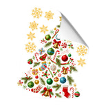 Christmas Tree Window Sticker PVC Window Decal for TV Background Office Sofa