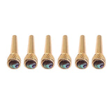 Maxbell 6pcs Copper Guitar Mandolin Bridge Nails String Pins with Shell Dot - Aladdin Shoppers